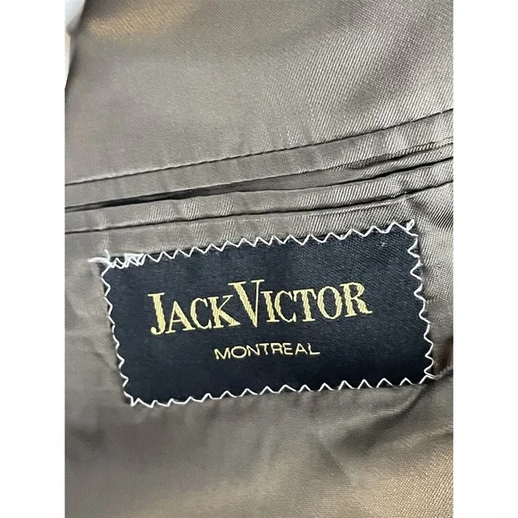 Jack Victor 42R Lucawood SPJ 100% Wool Soft Tweed‎ Brown Windowpane 2Btn Blazer